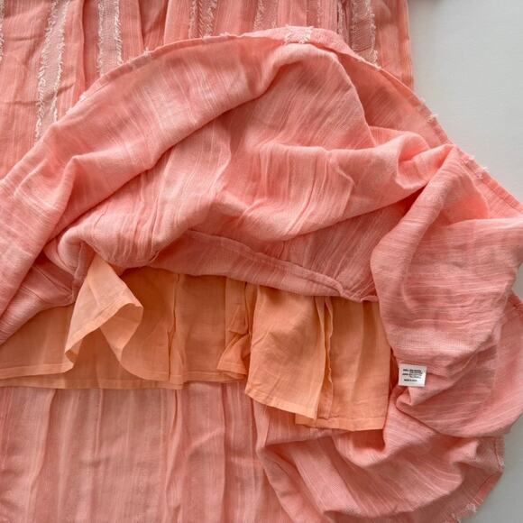 Tuckernuck Dress Peachy Pampelone Dress Medium Stripe Gauze Rayon Cotton Maxi - Picture 7 of 10